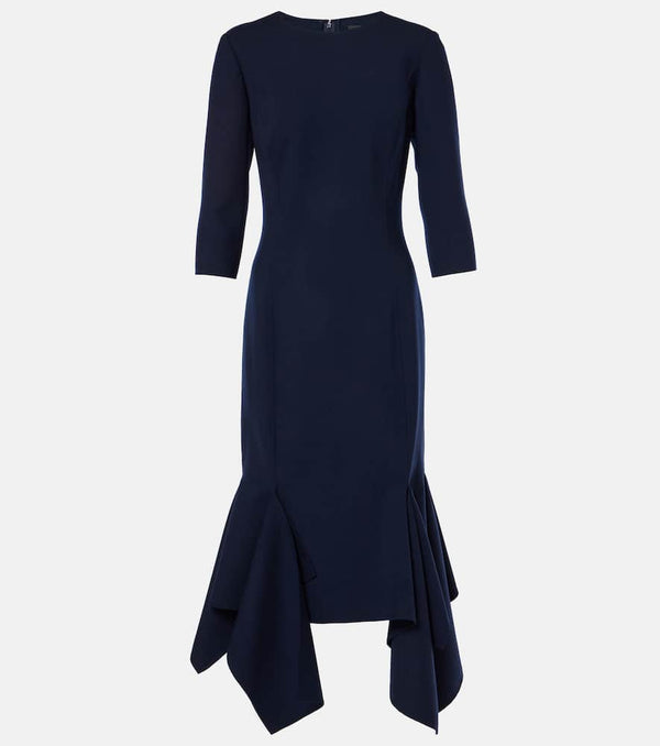 Oscar de la Renta Pleated wool-blend midi dress