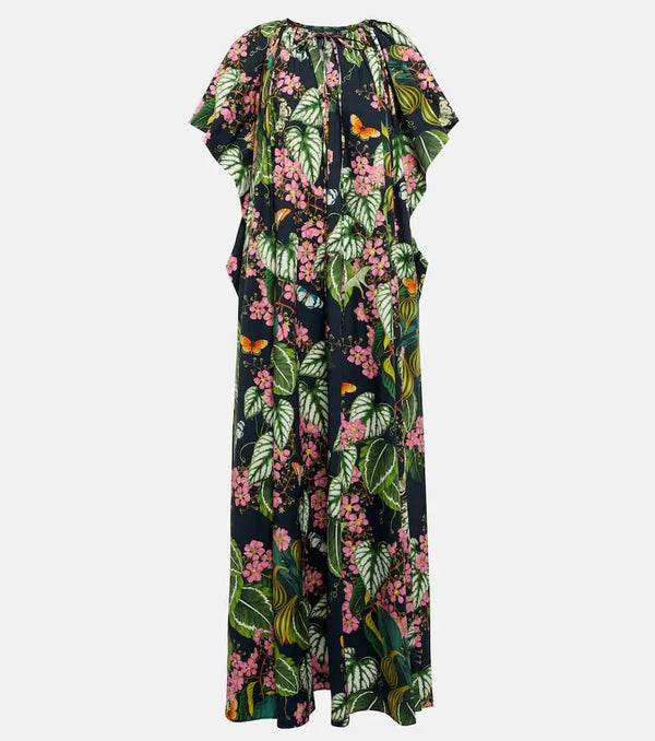 Oscar de la Renta Printed cotton-blend maxi dress | LYBSTORE