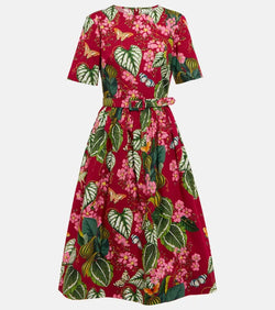 Oscar de la Renta Printed poplin midi dress | LYBSTORE