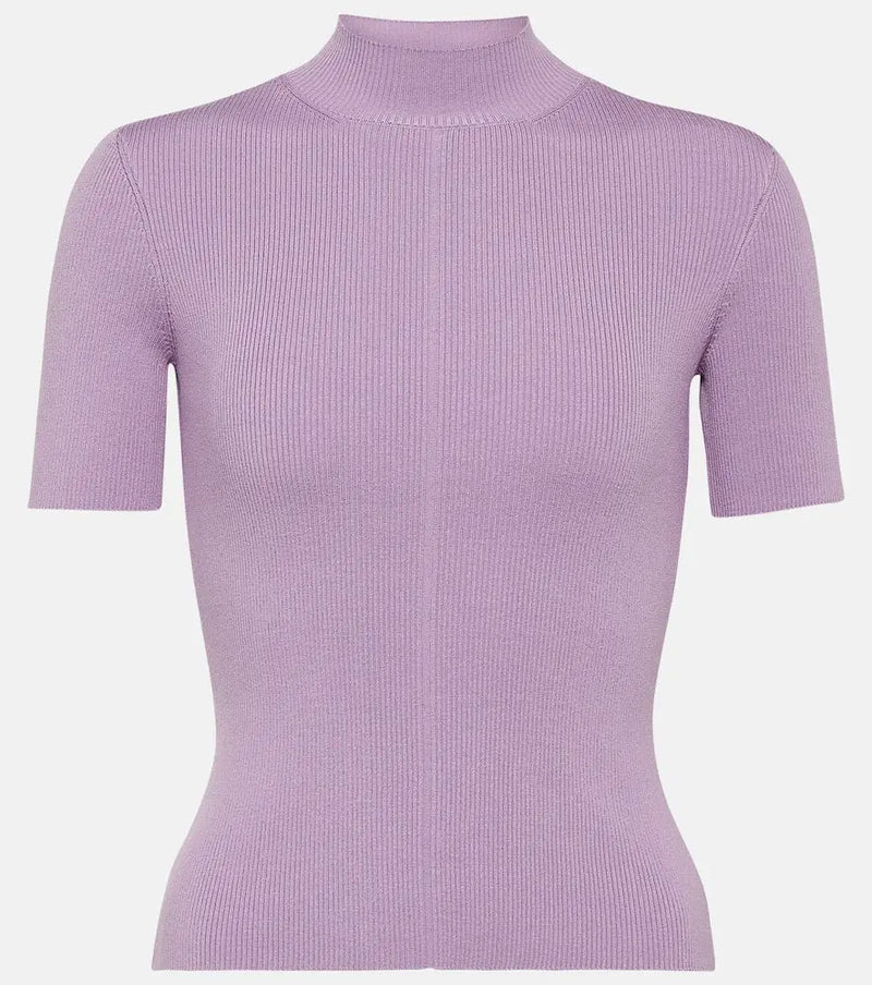 Oscar de la Renta Ribbed-knit silk-blend sweater | LYBSTORE