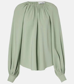 Oscar de la Renta Silk-blend georgette blouse | LYBSTORE