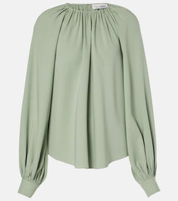 Oscar de la Renta Silk-blend georgette blouse