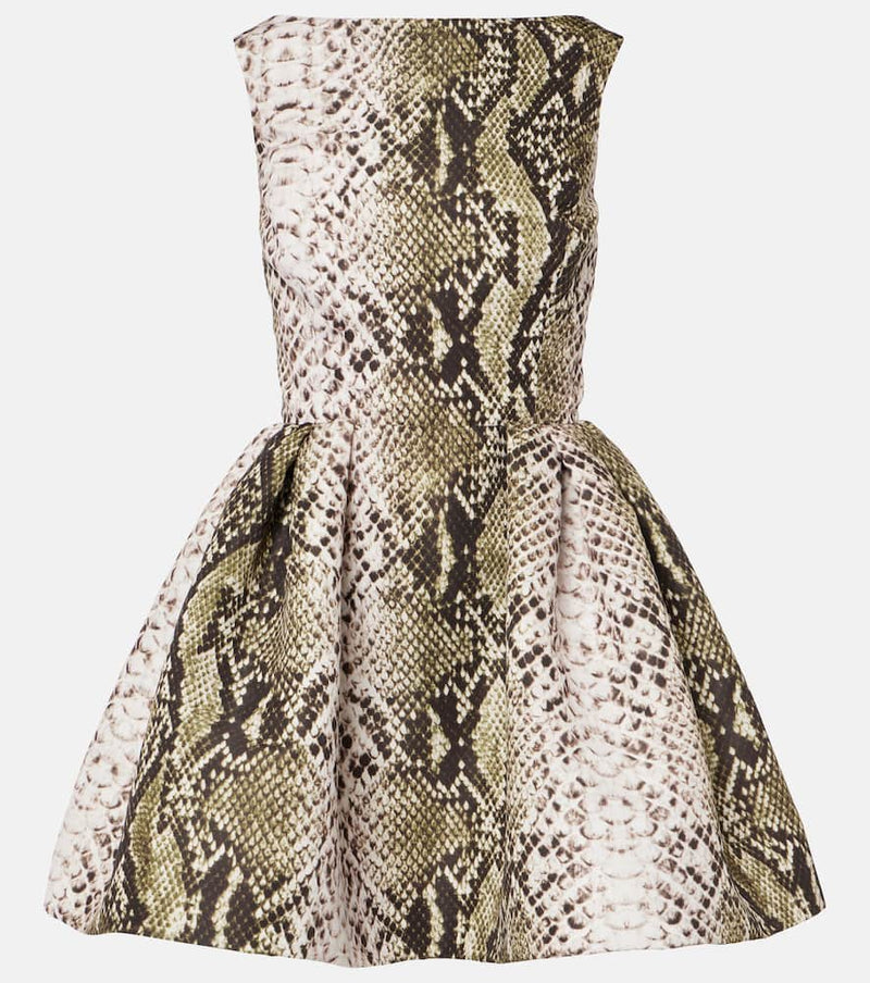 Oscar de la Renta Snake-print faille minidress