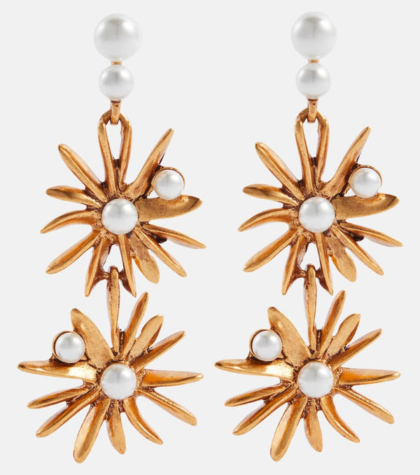 Oscar de la Renta Starburst faux pearl drop earrings