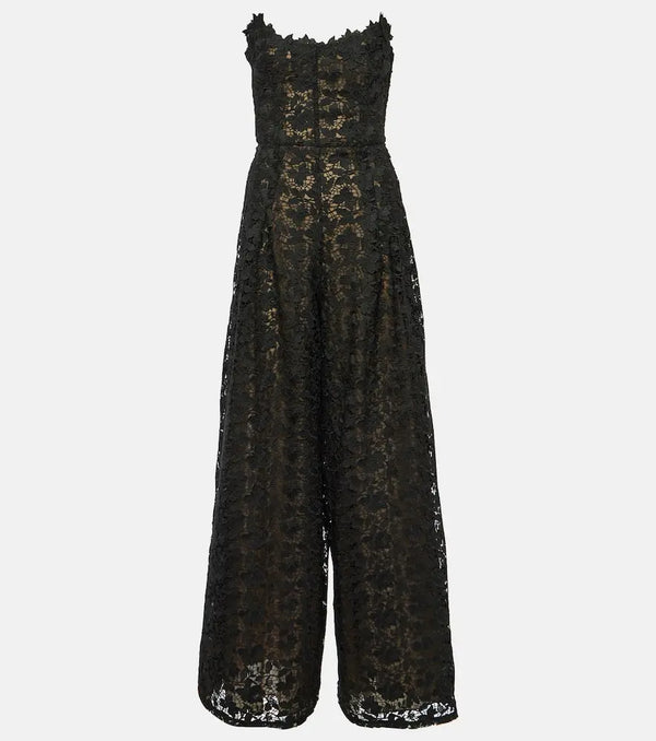 Oscar de la Renta Strapless lace jumpsuit | LYBSTORE