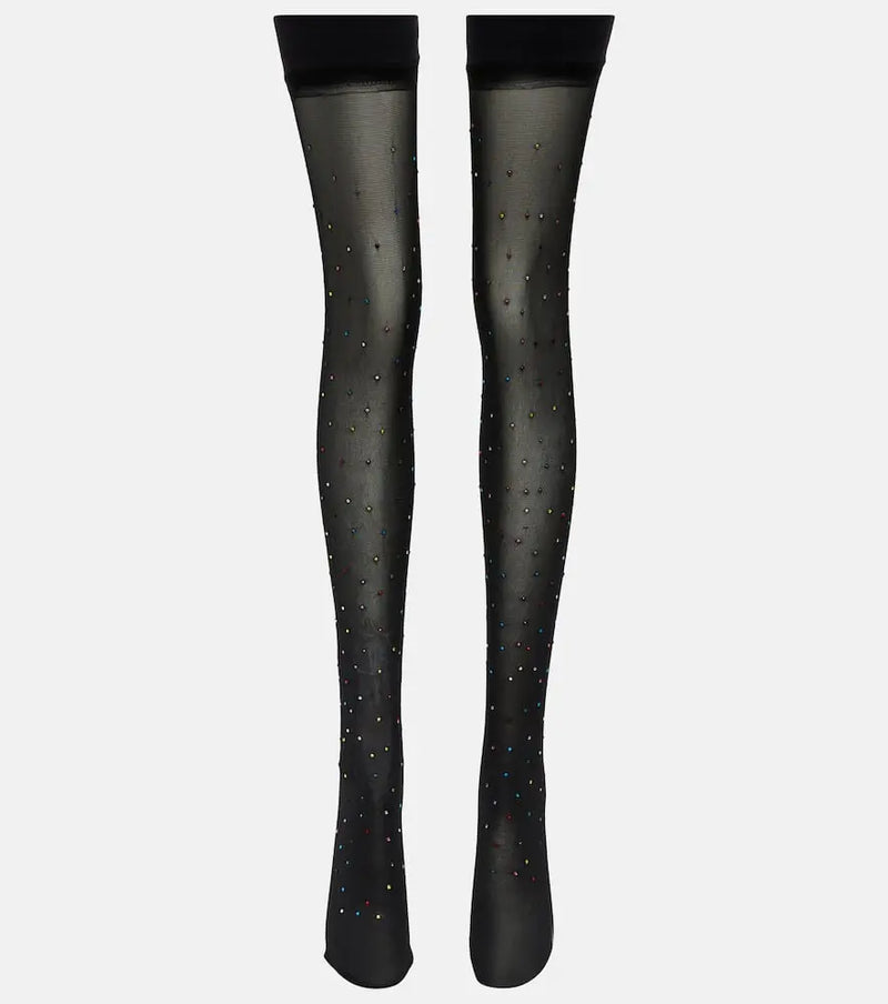 Oséree Embellished over-the-knee socks