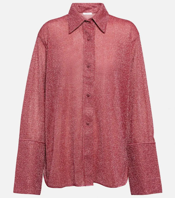 Oséree Lumière metallic sheer shirt | LYBSTORE