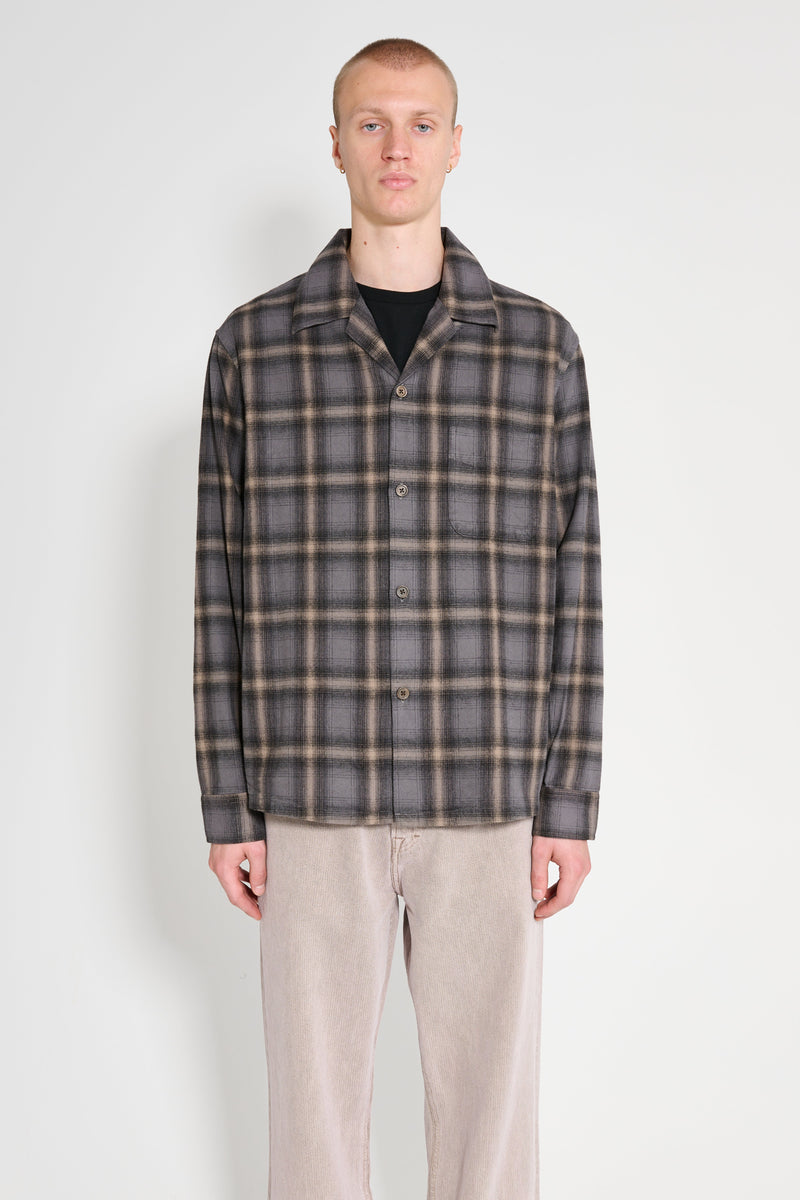 Our Legacy Heusen Shirt Oyster Check Hairy Flannel