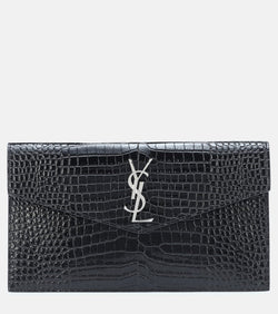 Saint Laurent Uptown embossed leather clutch