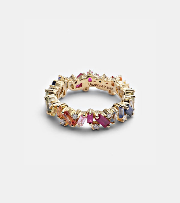 Suzanne Kalan Rainbow Frenzy 18kt gold, diamond and sapphire ring