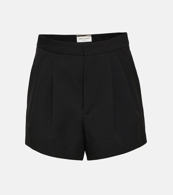 Saint Laurent Virgin wool high-rise shorts