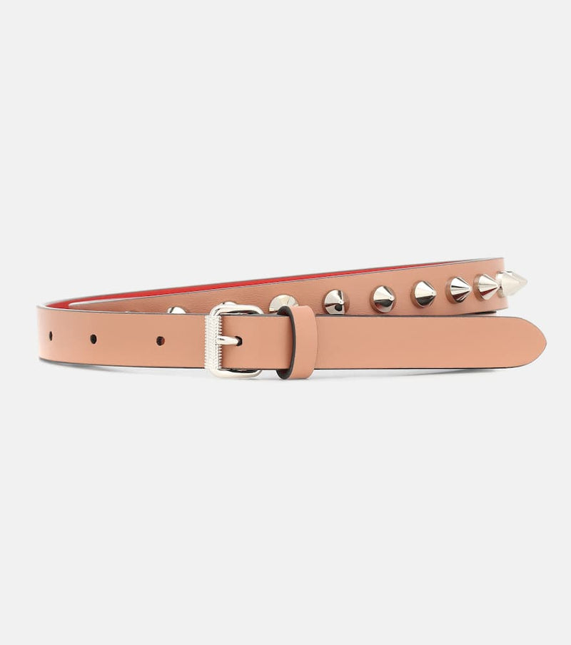 Christian Louboutin Loubispikes Leather Belt Pink
