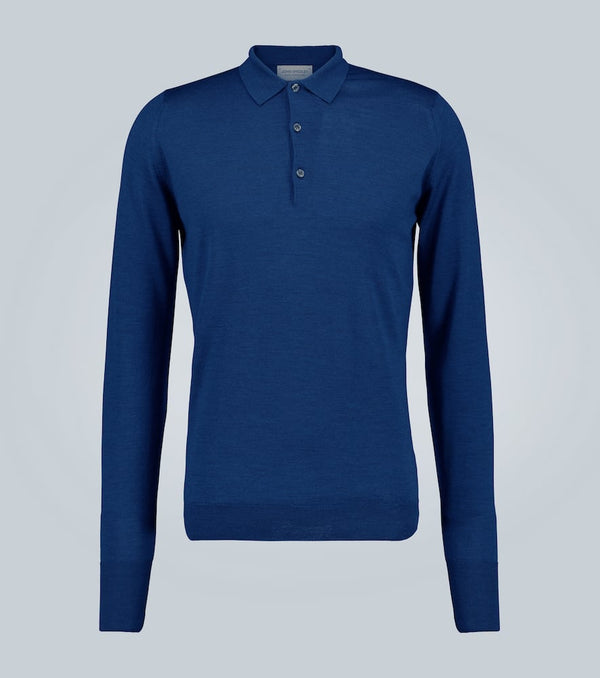 John Smedley Wool long-sleeved polo shirt