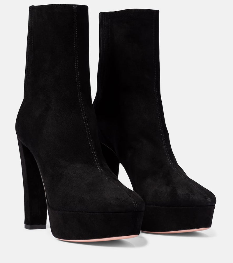 Aquazzura Saint Honore 120 suede platform ankle boots