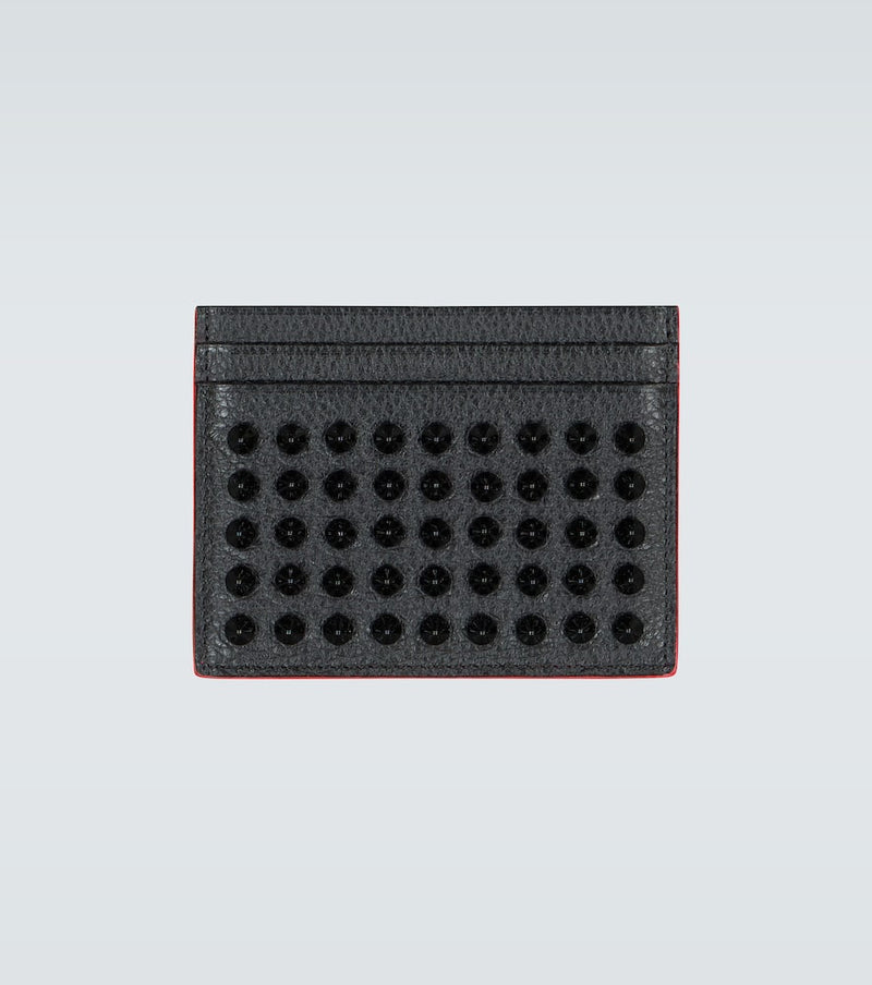Christian Louboutin Kios Spikes Leather Card Holder Black