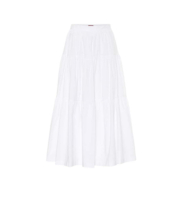 Staud Sea cotton poplin midi skirt