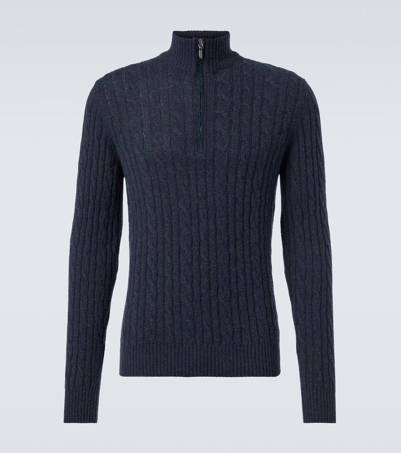 Loro Piana Mezzocollo Treccia cashmere sweater