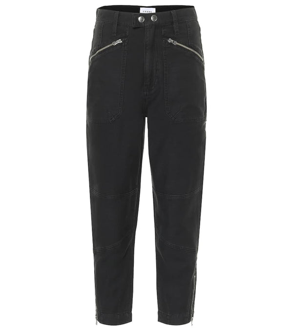 Frame Moto Zip high-rise straight jeans