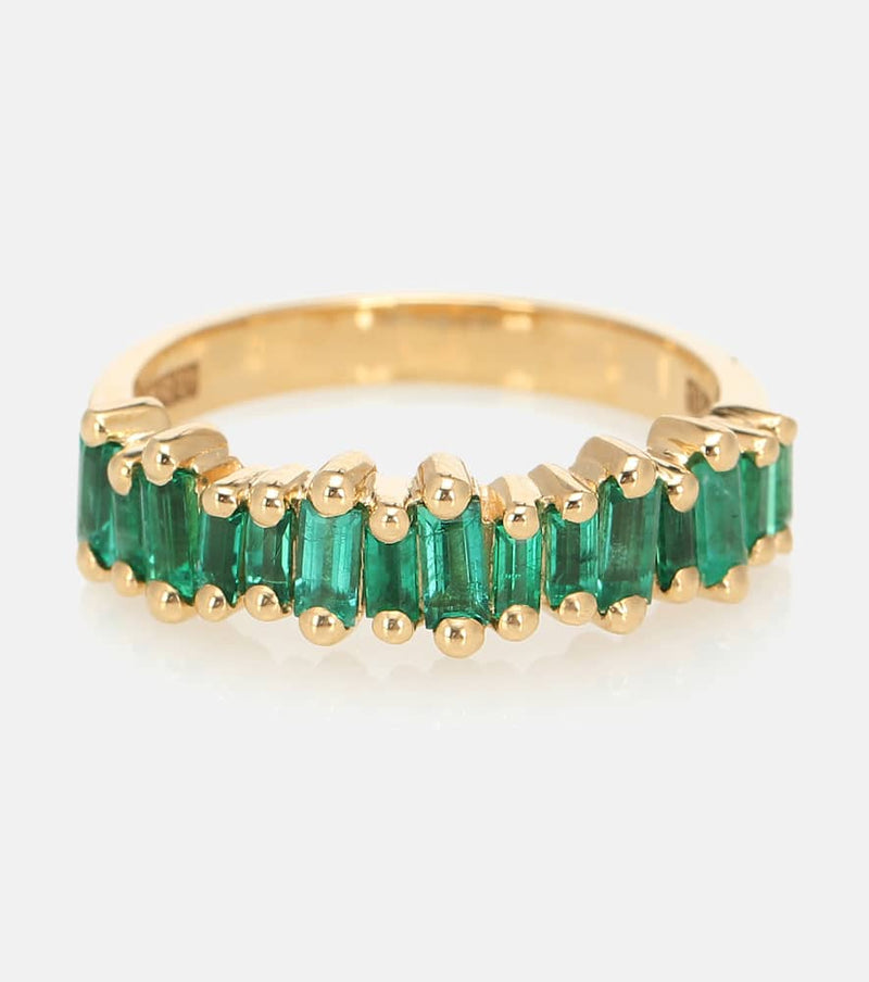 Suzanne Kalan Fireworks 18kt gold ring with emeralds