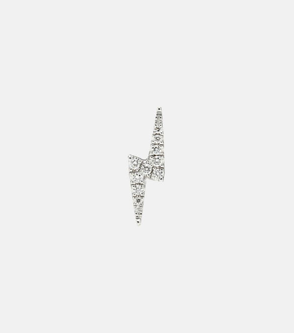 Maria Tash Lightning Bolt 14kt white gold single earring with diamonds