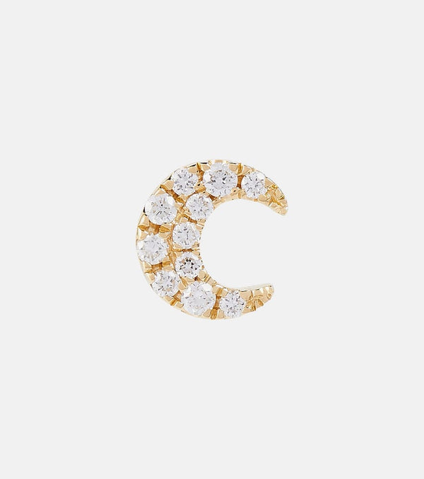 Maria Tash Moon 18kt gold and diamond single earring