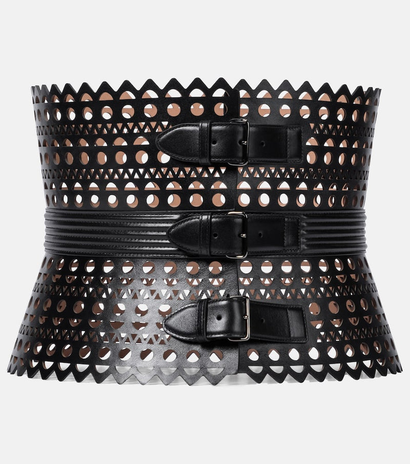 Alaia Vienne leather corset belt