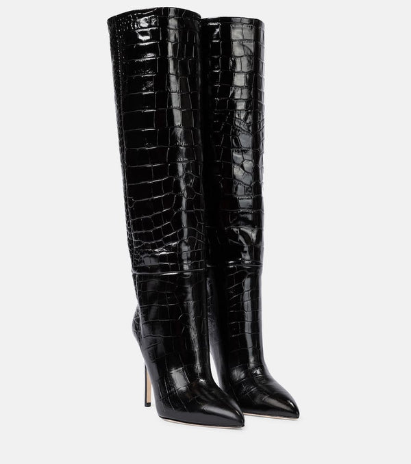 Paris Texas Croc-effect leather knee-high boots