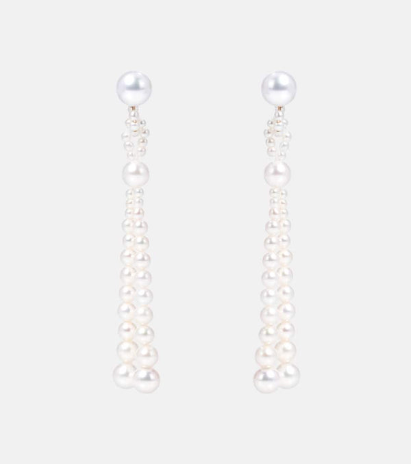 Sophie Bille Brahe Opera 14kt gold earrings with freshwater pearls