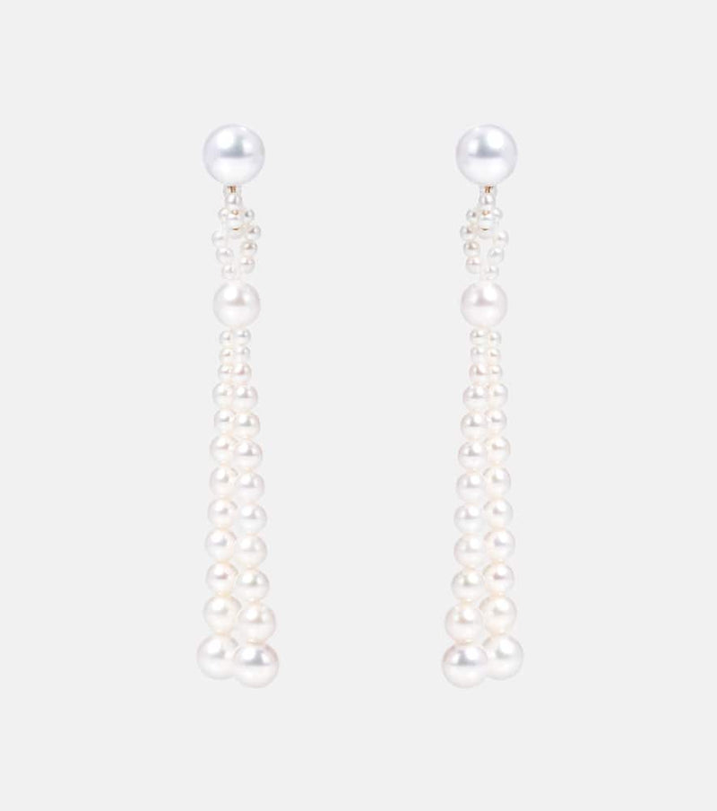 Sophie Bille Brahe Opera 14kt gold earrings with freshwater pearls