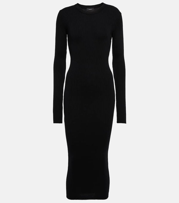 Wardrobe.NYC Ribbed-knit wool midi dress