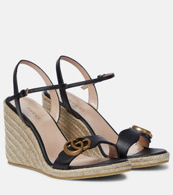 Gucci Leather wedge espadrille sandals