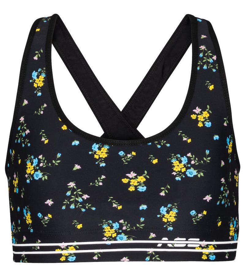 Adam Selman Sport Cross-Back floral sports bra