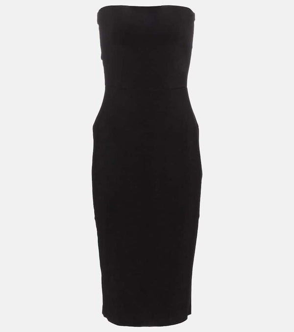 Norma Kamali Strapless jersey-blend midi dress