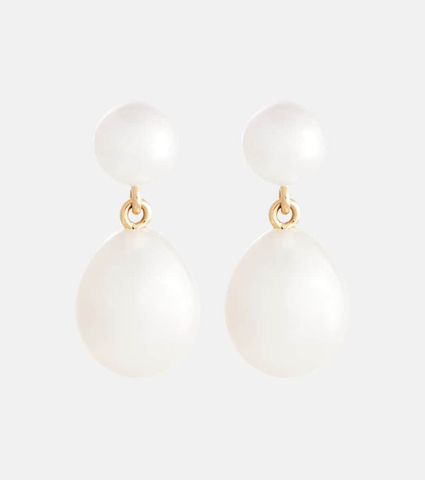 Sophie Bille Brahe Venus L'eau 14kt gold earrings with pearls