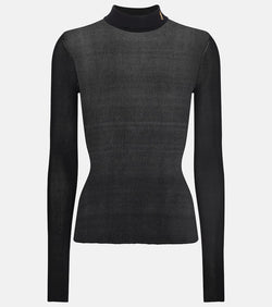 Saint Laurent Monogram silk mockneck top