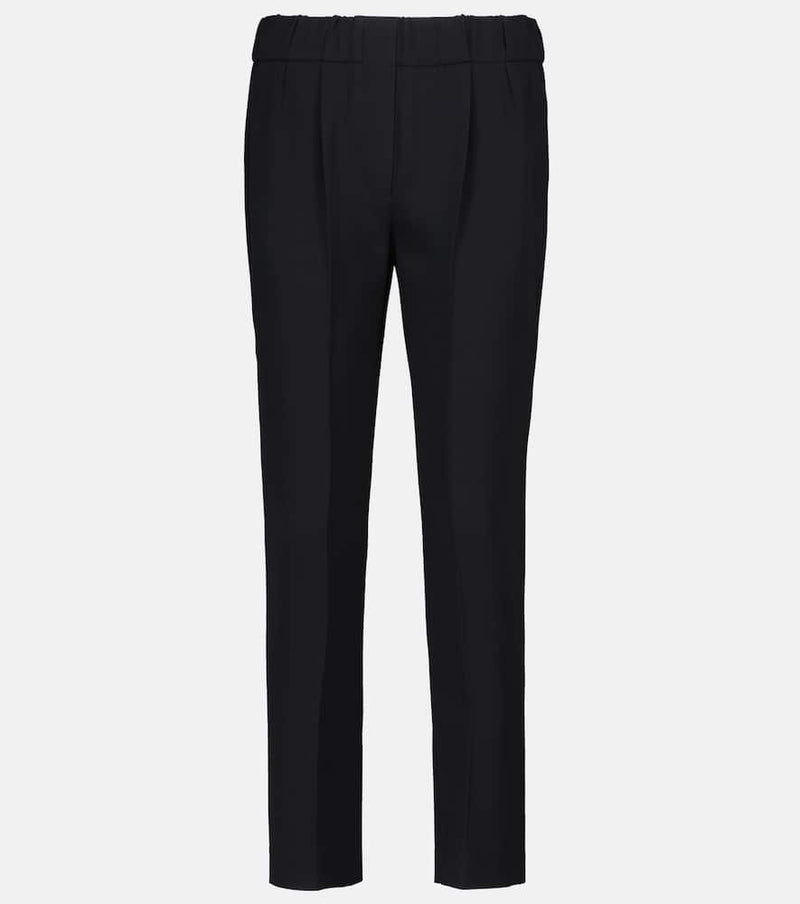 Brunello Cucinelli High-rise silk-blend pants