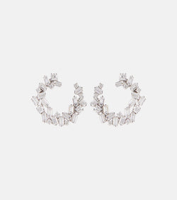 Suzanne Kalan Chloé 18kt white gold hoop earrings with diamonds