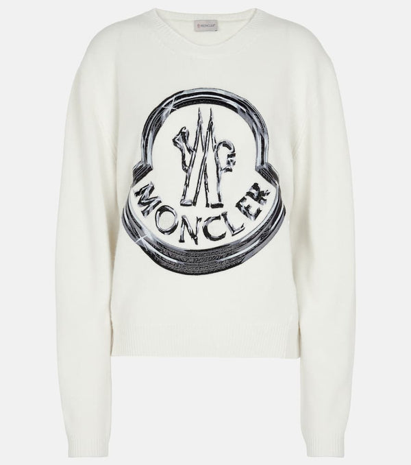 Moncler Logo wool and cashmere sweater