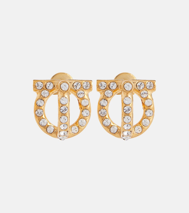 Ferragamo Gancini crystal-embellished earrings