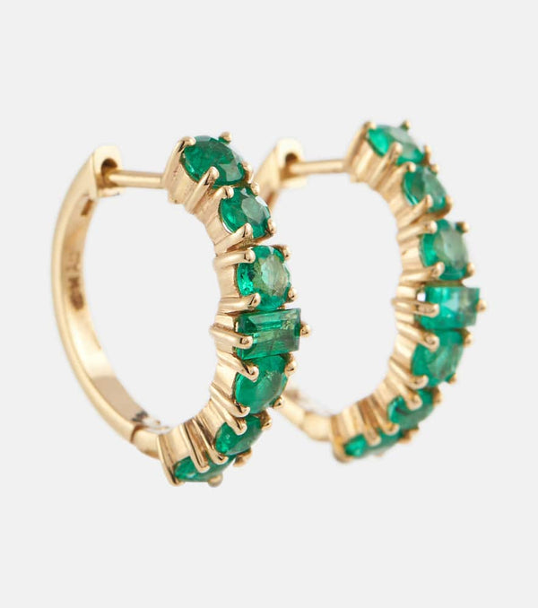 Ileana Makri Rivulet 18kt gold hoop earrings with emeralds