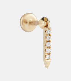 Maria Tash Eternity Bar Threaded 18kt yellow gold single earring with diamonds