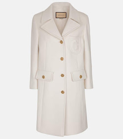 Gucci Double G embroidered wool coat