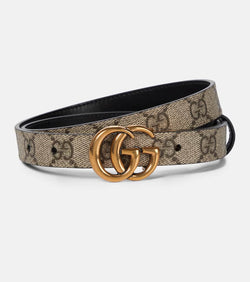 Gucci GG Supreme and leather reversible belt