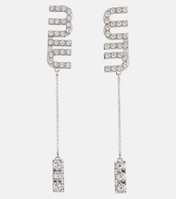 Miu Miu Logo crystal-embellished earrings