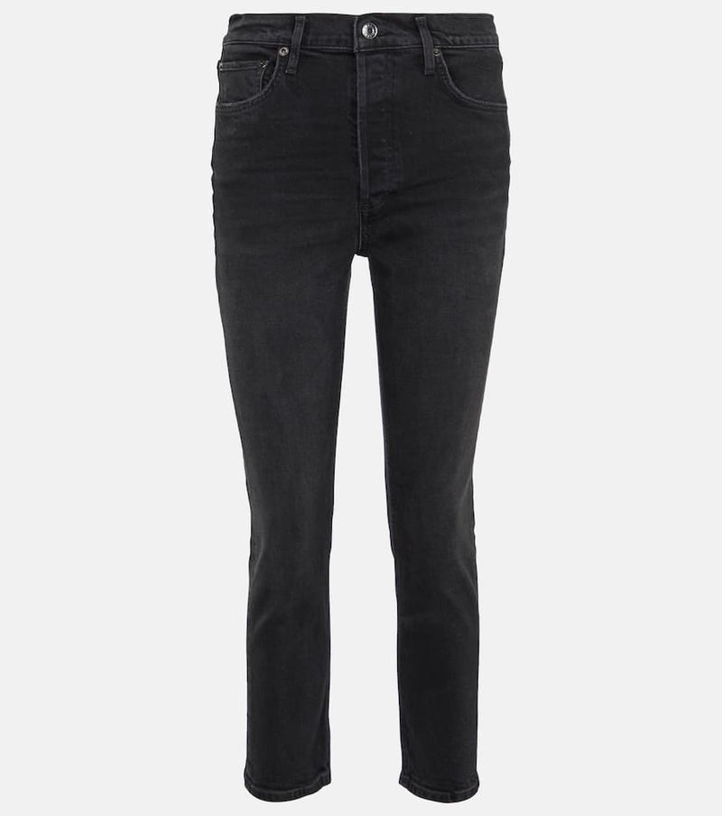 Agolde Riley high-rise cropped slim jeans