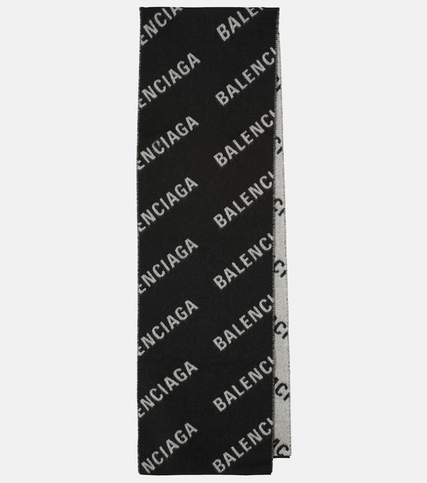 Balenciaga Logo wool scarf