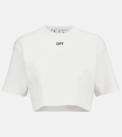 Off-White Logo cotton-blend cropped T-shirt