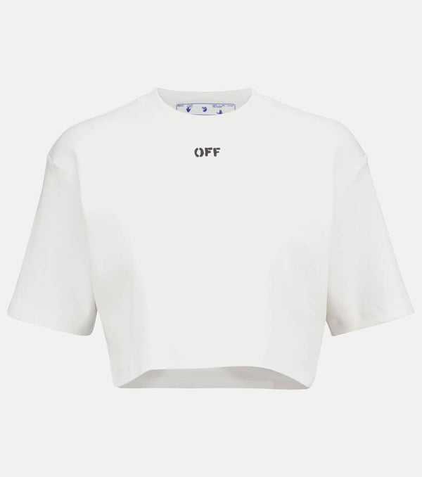 Off-White Logo cotton-blend cropped T-shirt