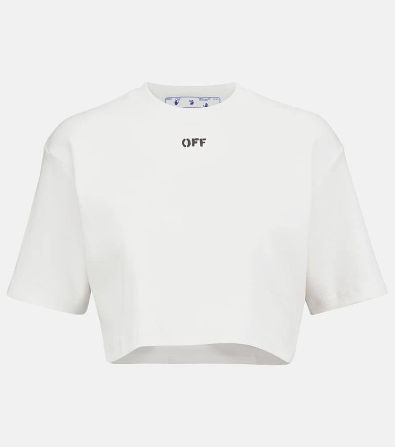 Off-White Logo cotton-blend cropped T-shirt