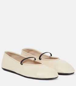 The Row Elastic leather ballet flats